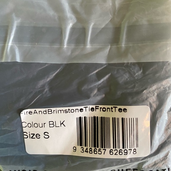 Blackmilk “FIRE AND BRIMSTONE TIE FRONT TEE” Size Small S NWT - Picture 11 of 13